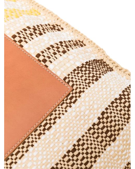 Jil Sander Natural Striped Woven-Raffia Tote Bag