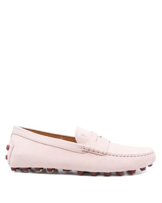 Tod's Pink Gommino Bubble Pebble-Detail Loafers