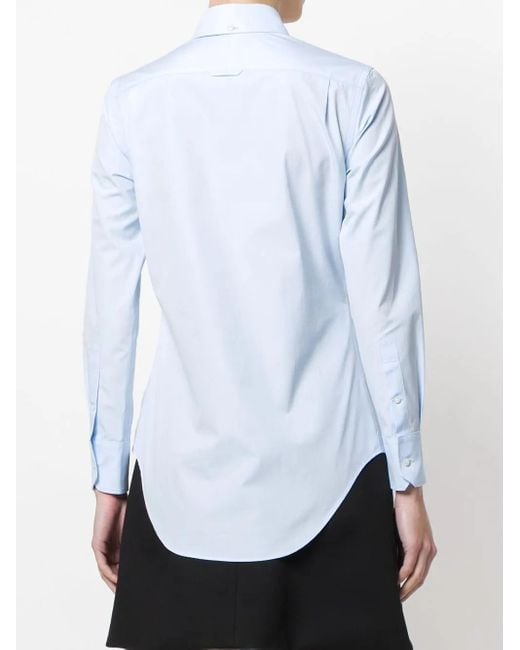 Thom Browne Blue Button-Down Slim-Fit Shirt
