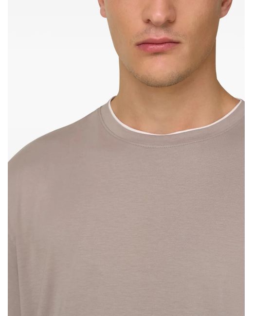 T-Shirt À Col Contrastant Boggi pour homme en coloris Gray