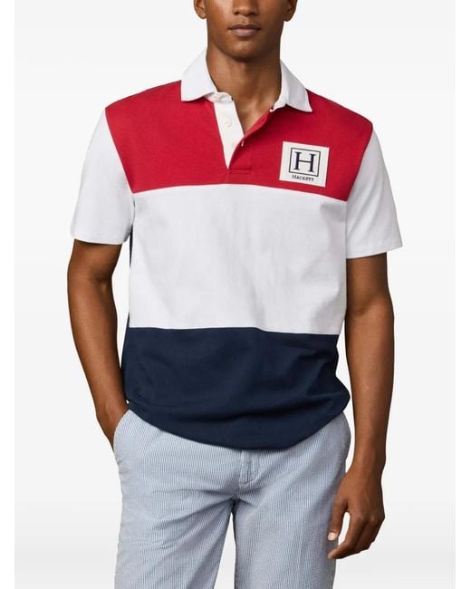 Hackett Poloshirt Met Colourblocking in het White voor heren