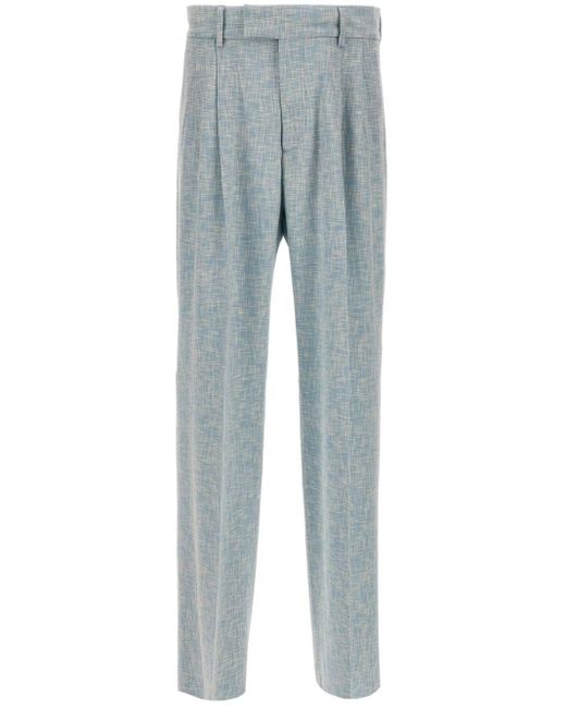 Amiri Blue Double Pleat Trousers for men