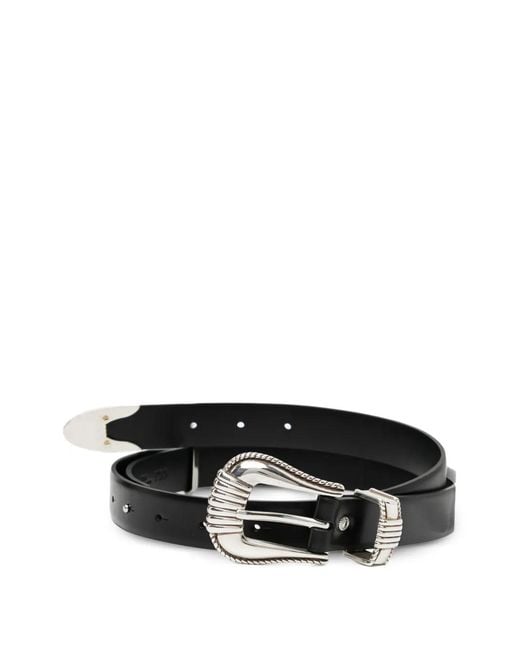 Toga Black Tone Buckle Leather Belt for men