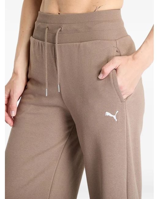 PUMA Pink Logo-Print Drawstring Track Pants