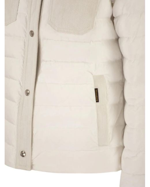 Moorer White Veste Matelassée Esra-24X