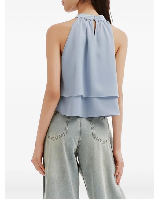 B+ AB Blue Layered Ruffled Blouse