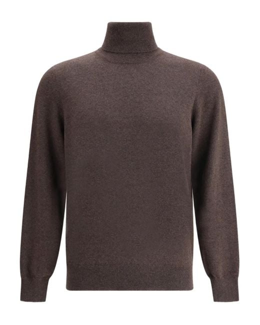 Brunello Cucinelli Rollkragenpullover aus Kaschmir in Brown für Herren