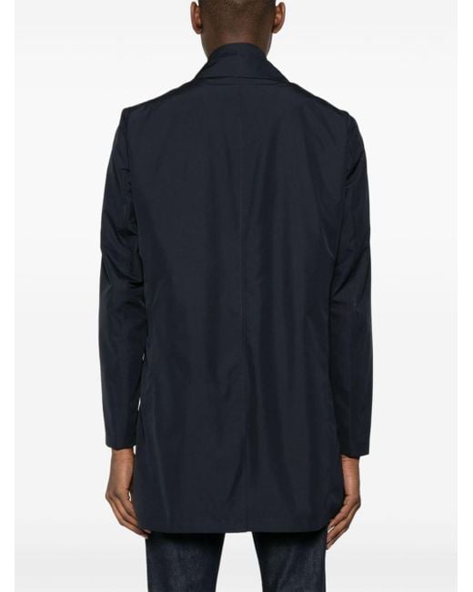 Herno Blue Layered Shell Coat for men