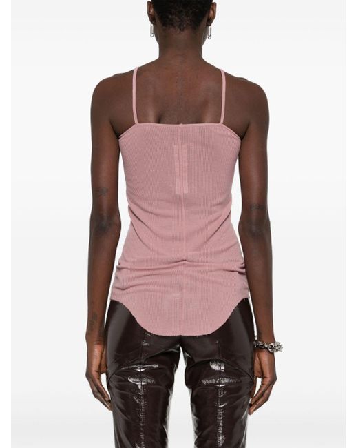 Rick Owens Pink Skorpio Ribbed-Knit Tank Top