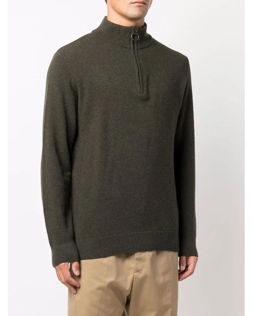 Barbour Gray Holden Half Zip Knitwear for men