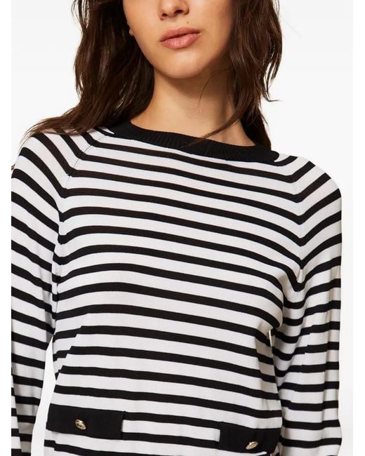 Twinset Black Pull Rayé À Col Rond