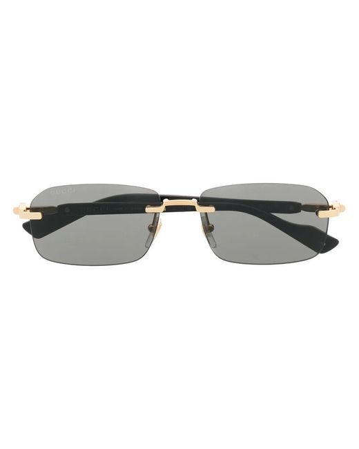 Gucci Metallic Rimless Rectangle-Frame Sunglasses