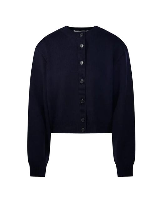 Rohe Geribbeld Vest Met Knoopsluiting in het Blue