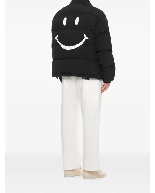 Moschino Black Logo-Print Padded Jacket for men