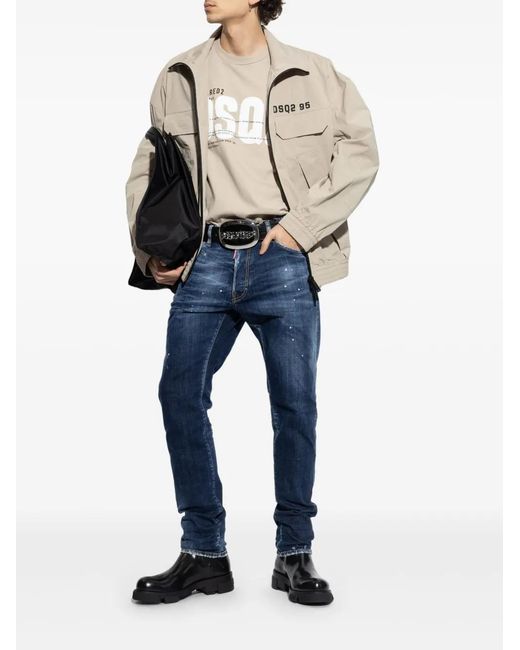 DSquared² Natural Logo-Print Jacket for men