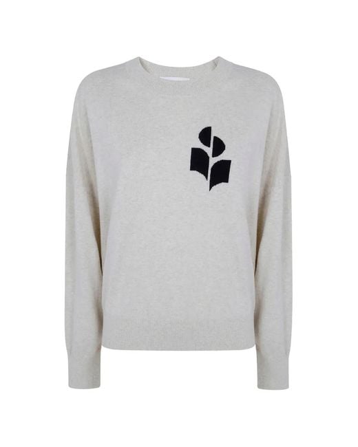 Isabel Marant Gray Marisans Logo-Intarsia Sweater