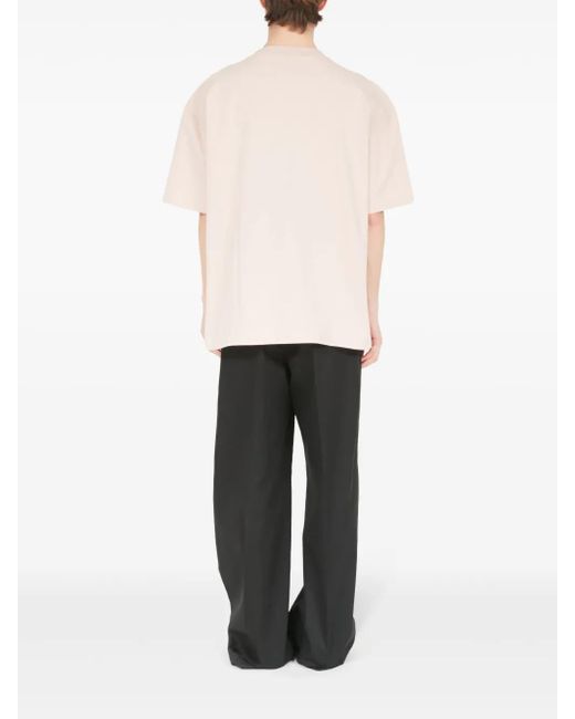 Maison Margiela White Logo-Embroidered Cotton T-Shirt for men