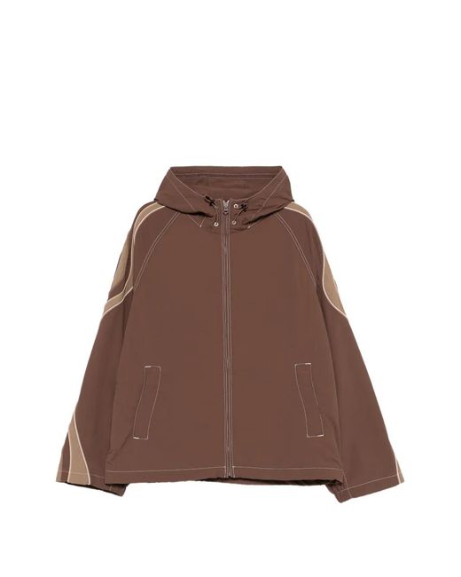 ERL Brown Hooded Panelled Jacket