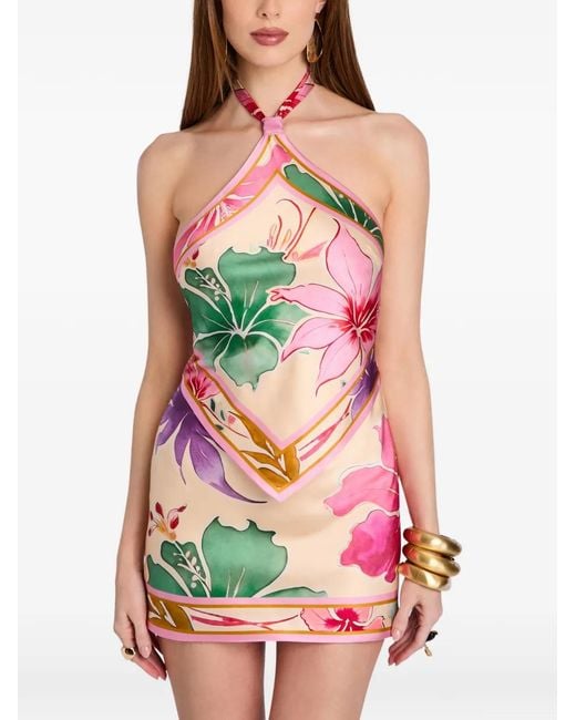retroféte White Adelaide Floral Mini Dress