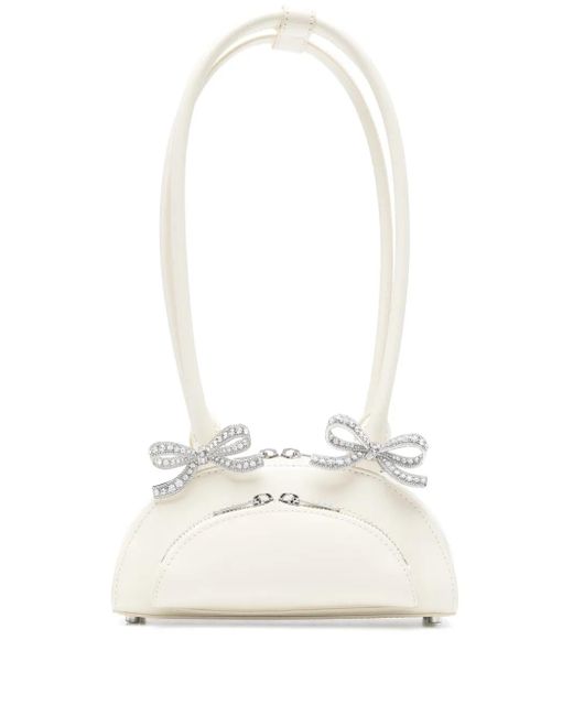 Self-Portrait White Mini Curved Schultertasche