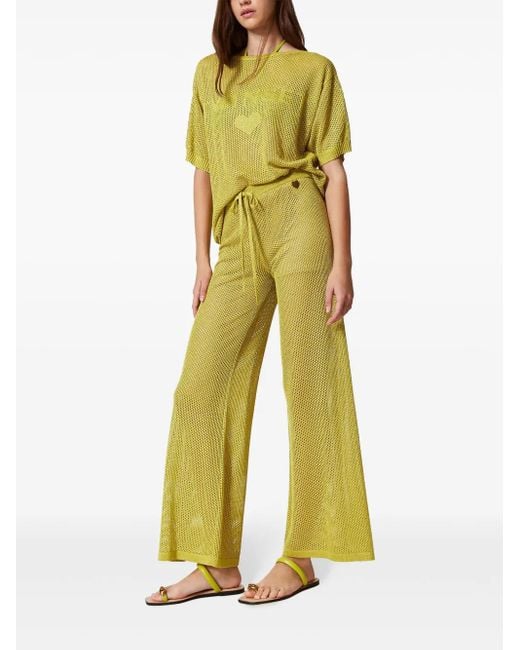 Twinset Yellow Knitted Trousers
