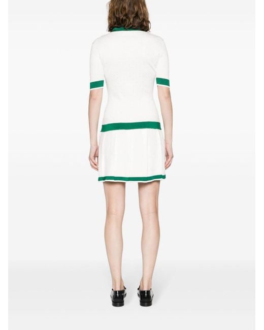 Casablancabrand Green Short Dress With Jacquard Monogram