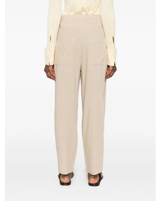 Totême White Draped Balloon Trousers
