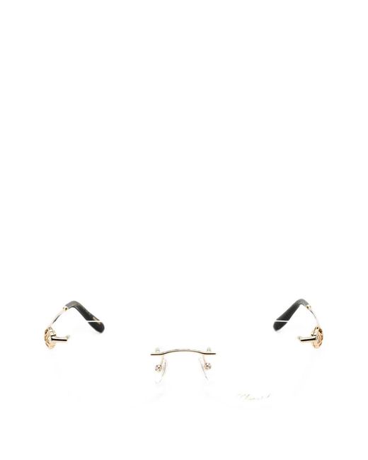 Chopard White Rectangle-Frame Glasses