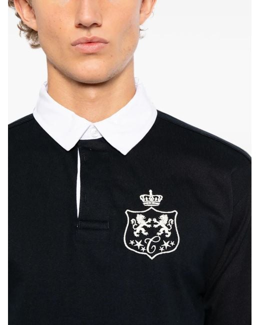 CAVENDISH® Black Logo-Embroidered Polo Shirt for men