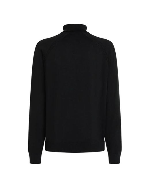 Karl Lagerfeld Black Lightweight Knit Roll-Neck Sweater for men