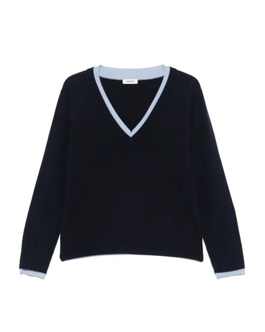 Sandro Blue Pullover Mit V-Ausschnitt