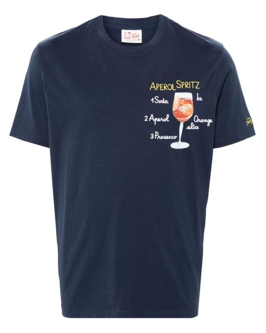 Mc2 Saint Barth Blue Aperol Cotton T-shirt for men