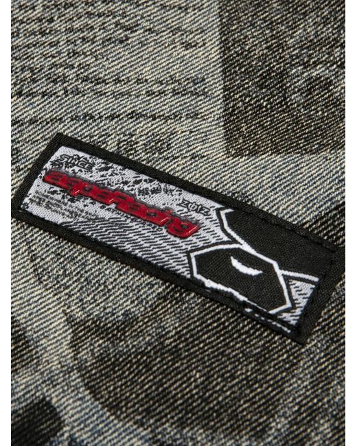 Aape By A Bathing Ape Gray Chemise Imprimée À Manches Courtes for men