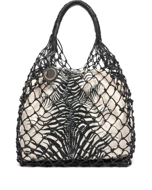 Roberto Cavalli Black Net Tote Bag