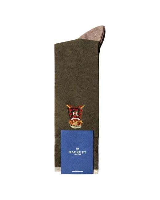 Hackett Brown Harry Embroidered Socks for men
