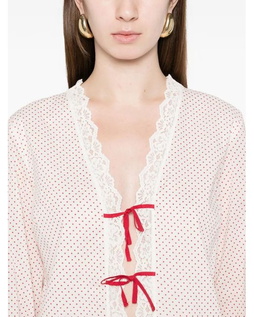 Posse White Marlowe Lace Bows Blouse