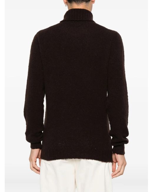 Scaglione Black Turtleneck Sweater for men