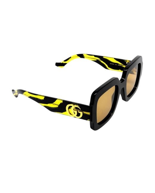 Gucci Black Square-Frame Sunglasses