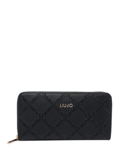 Liu Jo Black Logo-Embossed Wallet