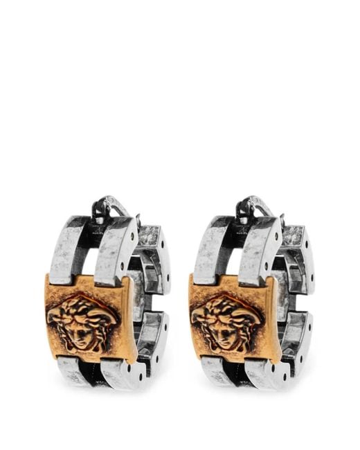 Versace Metallic Medusa Hoop Earrings