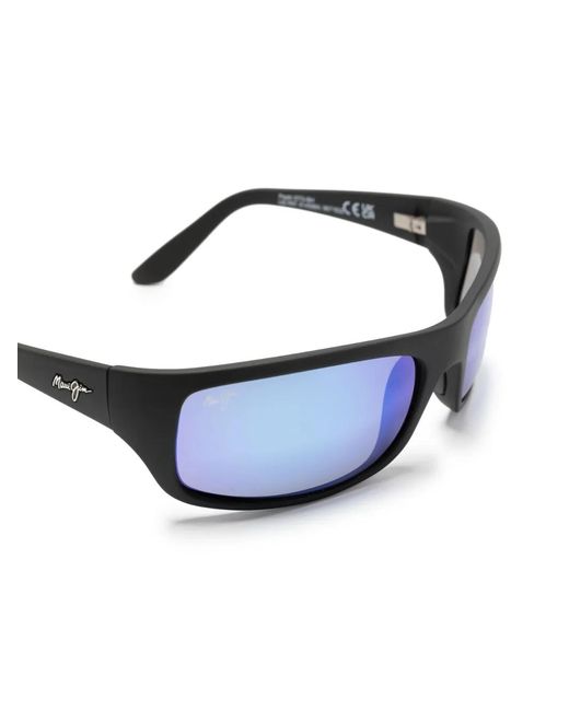 Maui Jim Blue Mirrored Rectangle-Frame Sunglasses