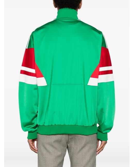 Adidas Green Sweatshirt With Shoulder Stripes for men