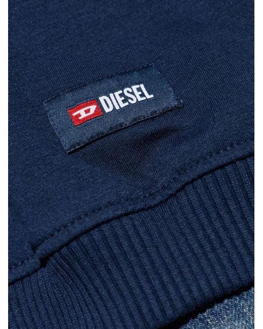 DIESEL Blue Willy-D-Core Logo-Patch Sweater for men