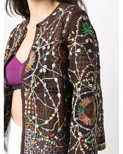 Emilio Pucci Black Embellished Open-Knit Cardigan