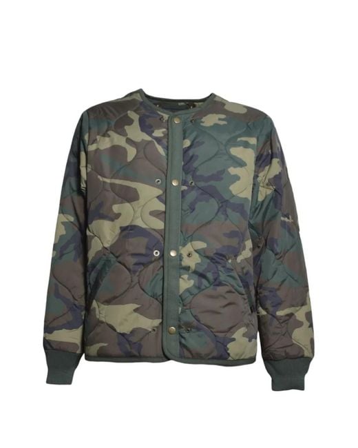 Alpha Industries Green Camouflage-Print Onion-Quilted Jacket for men