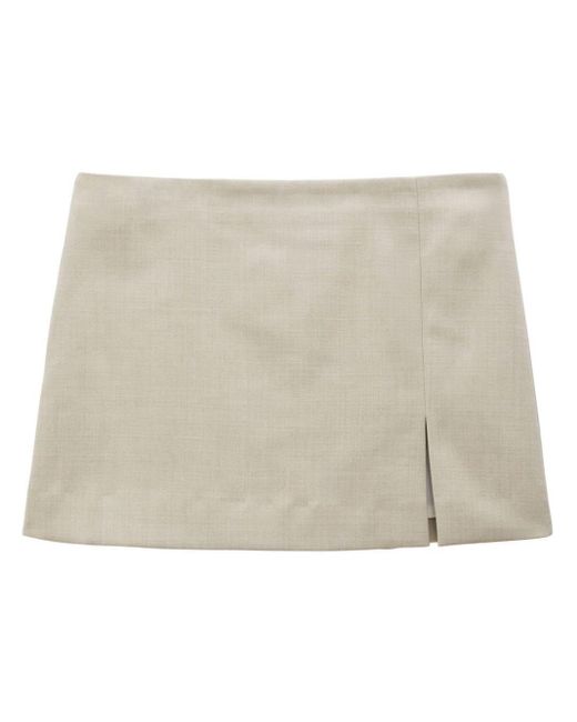 Filippa K Natural Front-slit Tailored Miniskirt