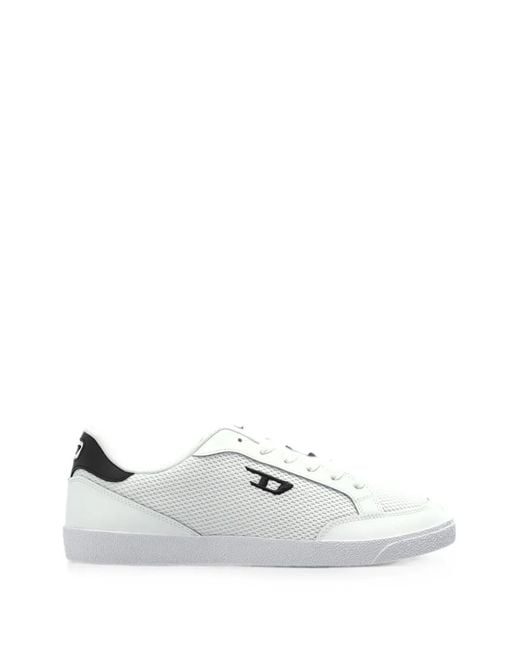 DIESEL White S-D-Leo Low-Top Sneakers for men