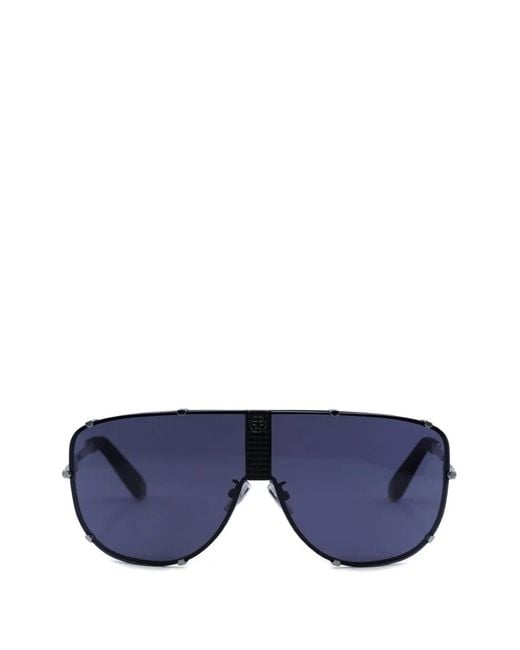 Philipp Plein Blue Rimless Pilot Sunglasses