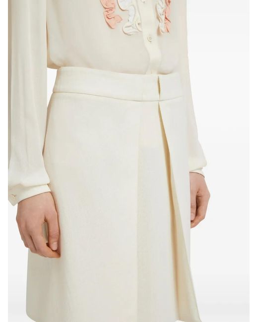 Marni White Pleated-Detail Mini Skirt
