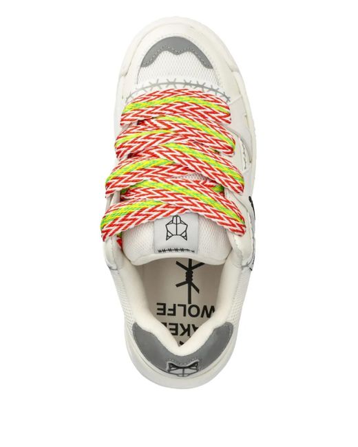 Naked Wolfe White Slider Platform Sneakers